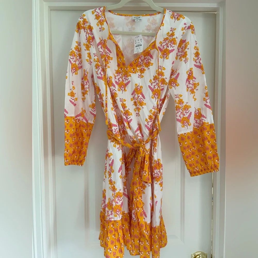 J Crew Floral Yellow and White Dress - Picture 1 of 4